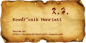 Kovácsik Henriett névjegykártya